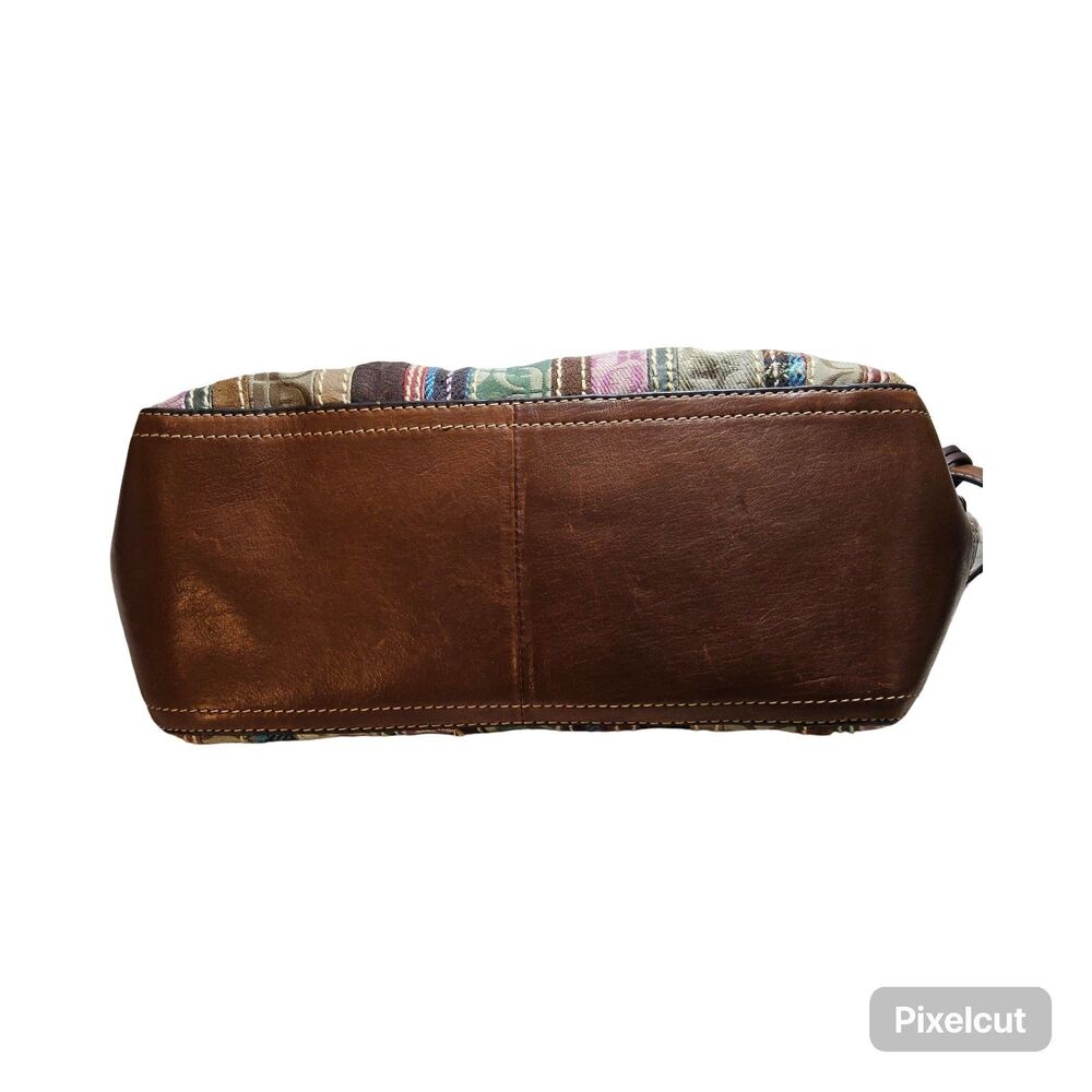 Preloved Fossil Patchwork Striped Shoulder Bag Pu… - image 6